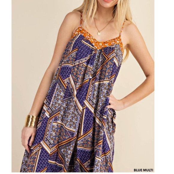 Boho Gypsy Wide Leg Jumpsuit Jumper - Picture 6 of 7